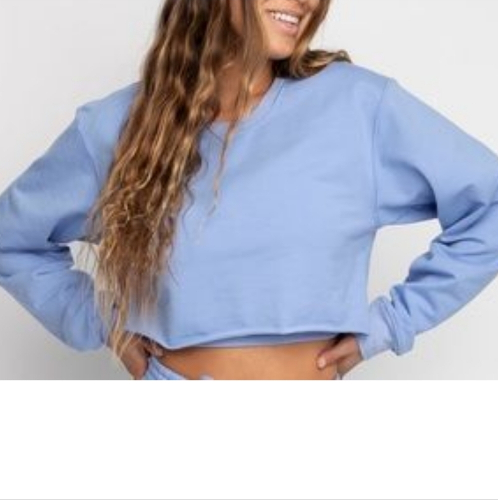 New! Skatie Periwinkle Cropped SweatShirt